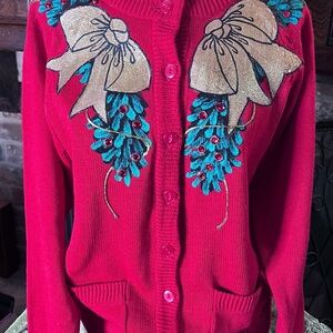 Not "UGLY" Vintage, Hand-Painted Christmas Women's Sweater, SIZE M